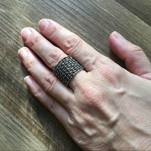 .925 Sterling Silver Woven Ring